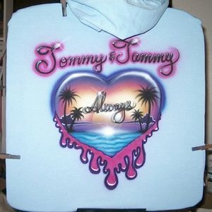 COPY - DRIPPING HEART Airbrushed T-shirt Custom Made